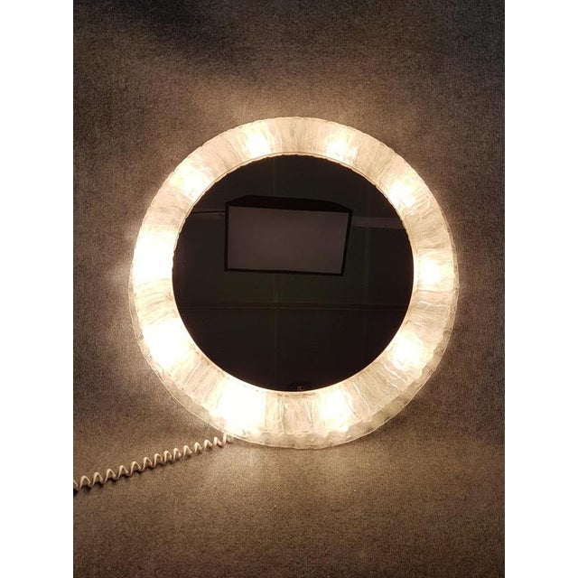 Glass Round Mirror from Hillebrand, 1970s For Sale - Image 7 of 7