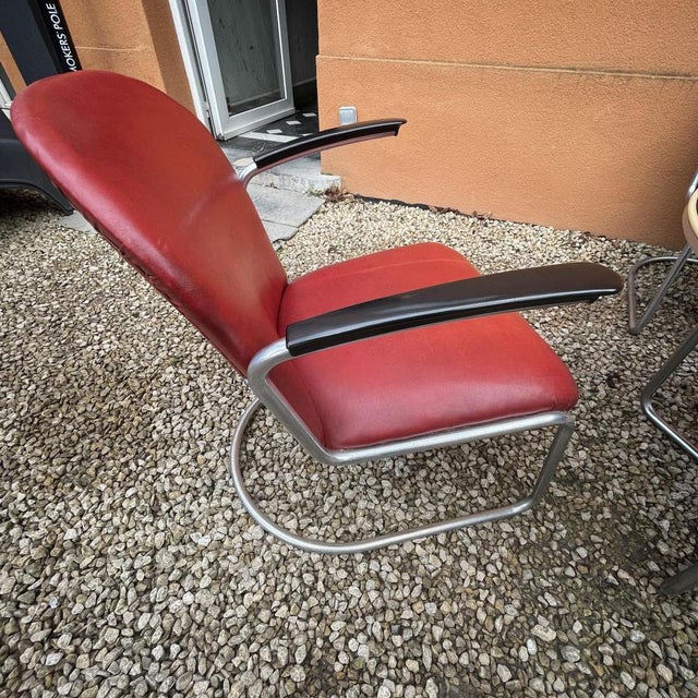 Marcel Breuer Bauhaus Table with Armchairs in Steel Tube Structure by Willem Hendrik Gispen, 1930, Set of 3 For Sale - Image 4 of 18