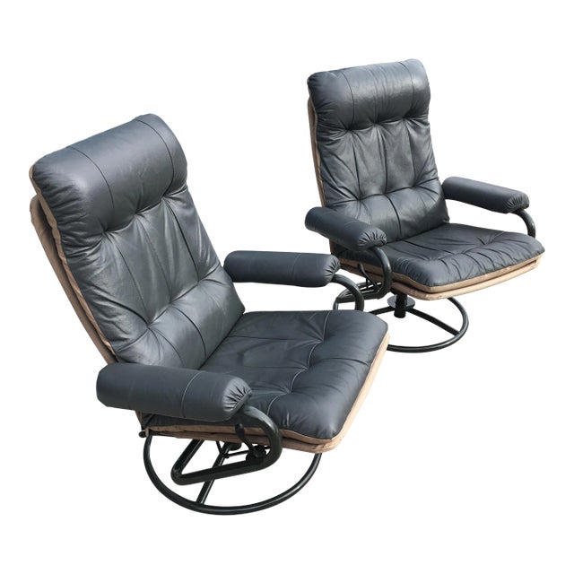 Pair of Scandinavian Modern Leather Reclining Chairs From ChairWorks
