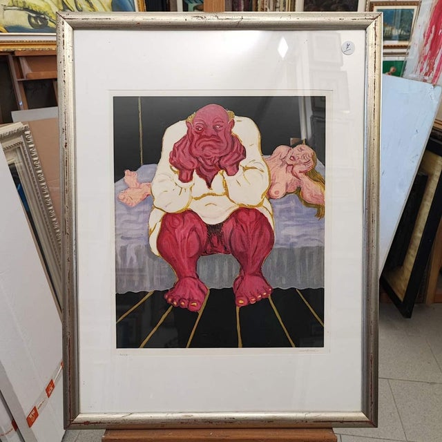 Migneco, Sitting Man, Print For Sale - Image 8 of 8