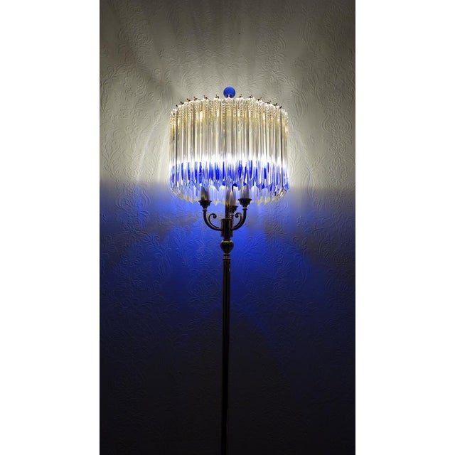 Gold-Plated Brass and Murano Glass Floor Lamp from Venini, 1990s For Sale - Image 9 of 17