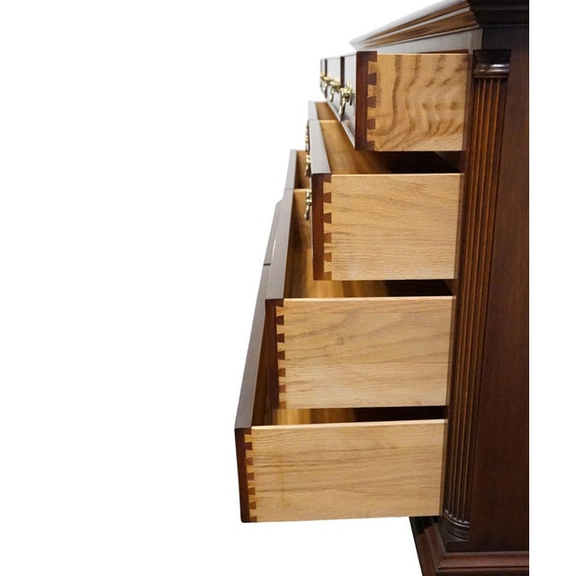 Wood Henkel Harris Genuine Solid Mahogany Traditional 66" Double Dresser For Sale - Image 7 of 13