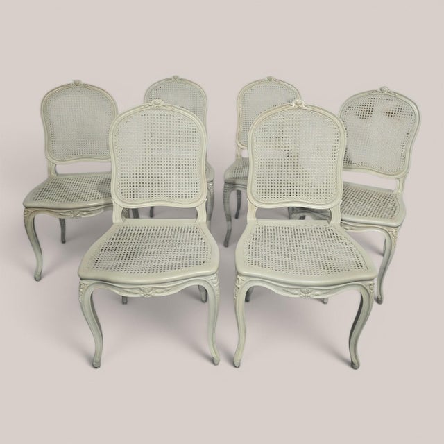French Bergere Dining Chairs, 1910s, Set of 6 For Sale - Image 14 of 14