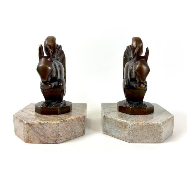 Art Deco Bronze Squirrel Bookends atributted to Max Le Verrier, 1930s, Set of 2 For Sale - Image 6 of 13