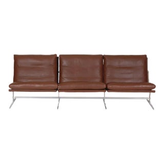 Three Seater Sofa in Brown Leather by Fabricius and Kastholm, 1960s For Sale