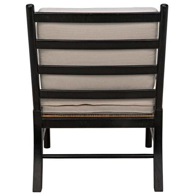 Wood NOIR Kevin Chair in Hand Rubbed Black with Rattan Seat For Sale - Image 7 of 8