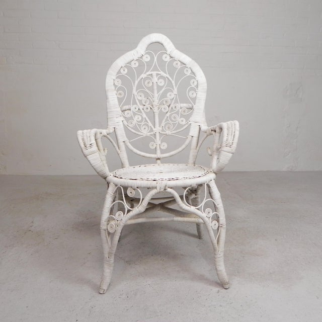 Vintage Bamboo & Rattan Armchair with Armrests, 1950s For Sale - Image 9 of 18