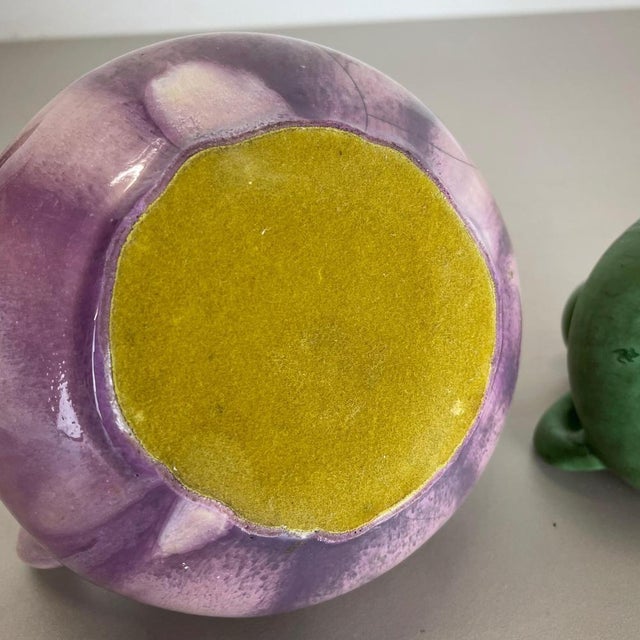 Set Colorful Ceramic Studio Pottery Vases from Otto Keramik, Germany, 1970s, Set of 3 For Sale - Image 16 of 18
