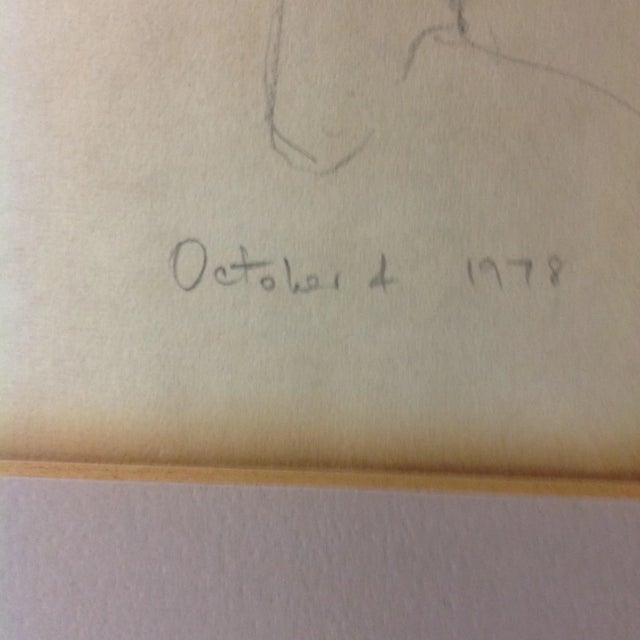 1978 Young Girl Portrait Drawing For Sale - Image 4 of 4