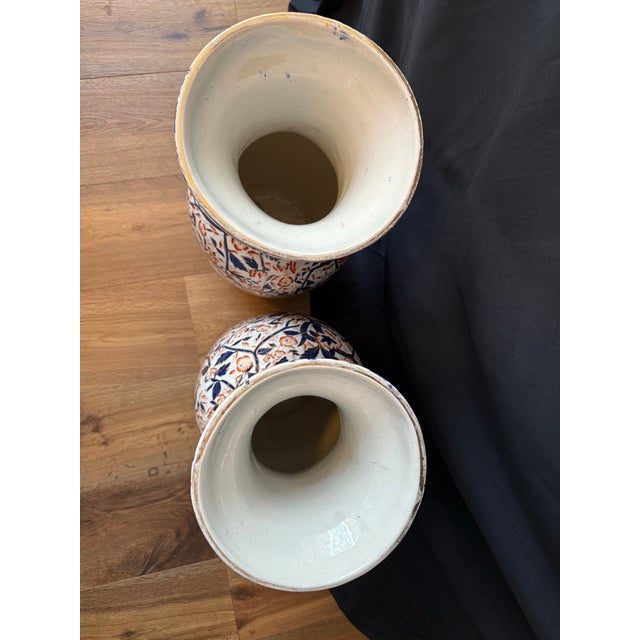 Pair of Large Vintage Japanese Imari Porcelain Floor Vases – 22” Tall, Prunus Blossom & Floral Motif For Sale - Image 4 of 7