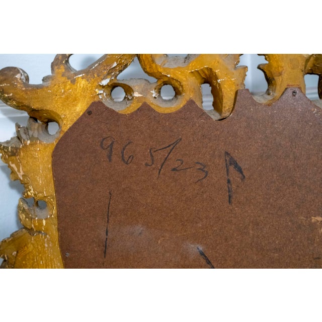 Italian Ornate Gold Gilt Wood Decorator Mirror For Sale - Image 10 of 10