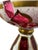 Antique Bohemian Cranberry Cut Glass Vase With Hand-Painted Enamel Flowers, Overlay, and Gilt. 12.75” Early 1900s Romantic Victorian For Sale - Image 9 of 12