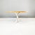 Italian modern round dining table in white metal and solid wood, 1970s. Dining table with round thick top of large...