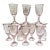 Vintage Pink Wavy Glass Stemware Goblets, Set of Ten For Sale