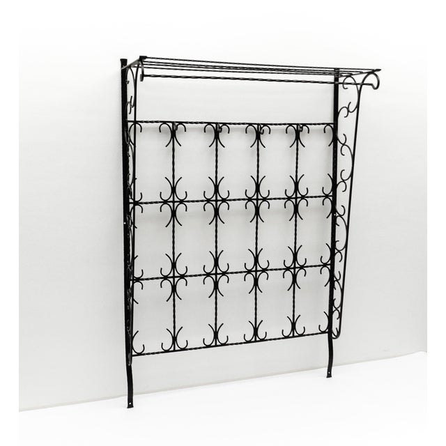 Large Geometric Hand-Forged Wrought Iron Wall Wardrobe, France, 1960s For Sale - Image 14 of 14