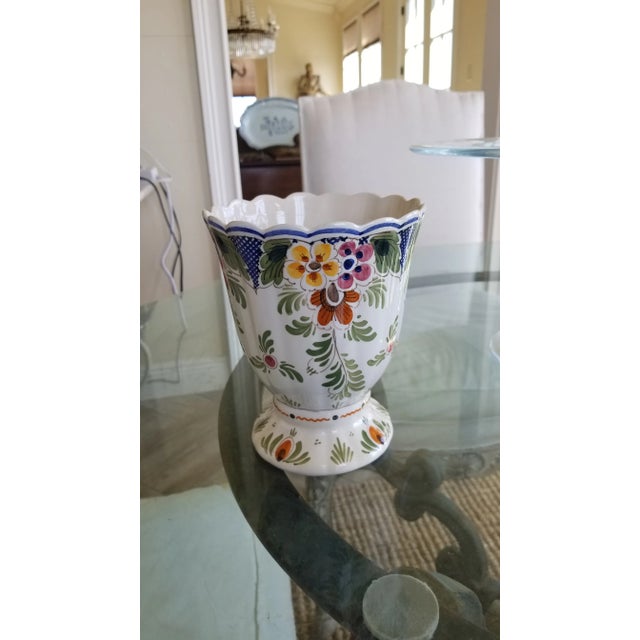 Antique White 1960s Delft Ceramic Vase For Sale - Image 8 of 8