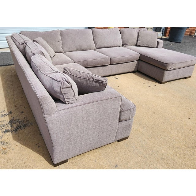2010s Arhaus Camden Three-Piece Gray Sectional Sofa For Sale - Image 5 of 11