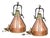 1970s Copper and Brass Nautical Ship's Pendant Lights - a Pair For Sale