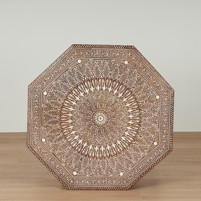 Brown Antique Anglo Indian Inlaid Table or Stand For Sale - Image 8 of 16