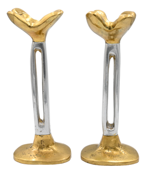 Brutalist Candleholders by David Marshall, Set of 2