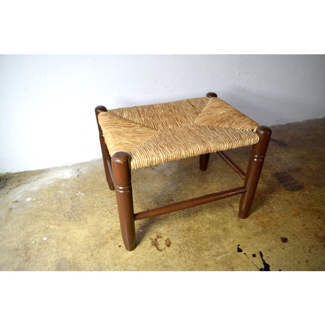 Straw Wicker Stool, Germany, 1920s For Sale - Image 6 of 7