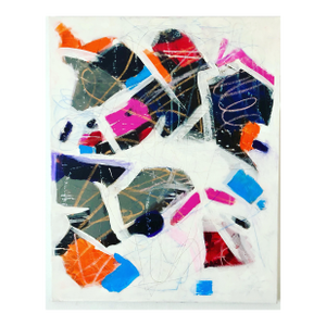 Contemporary Modern Artwork “Le Fete”by Cassandra Auker, Mixed Media on Stretched Canvas