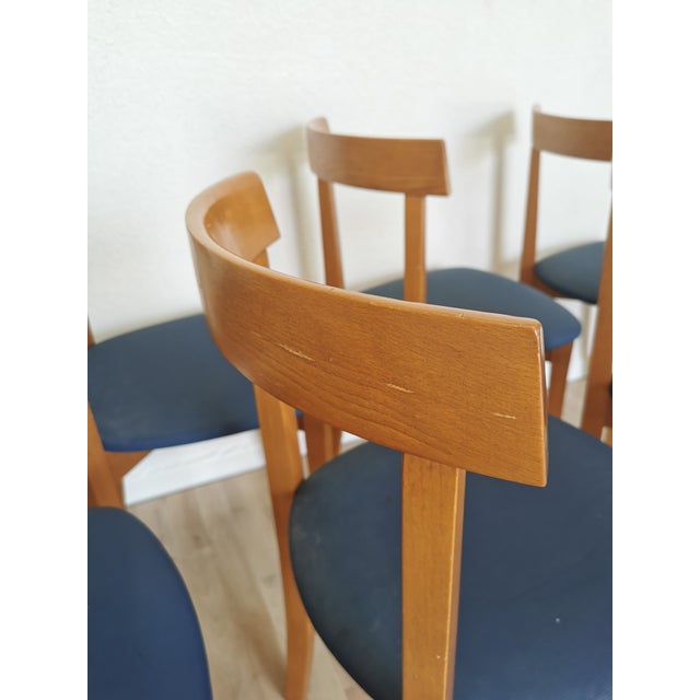 Blue Vintage Dining Chairs from Calligaris, 1990s, Set of 7 For Sale - Image 8 of 18