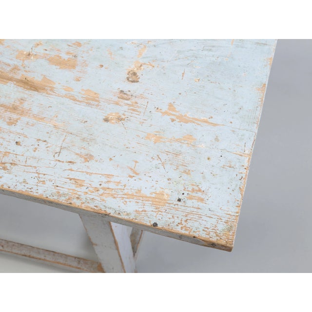 Gustavian (Swedish) Antique Swedish Painted Table That Would Make for a Great Looking Kitchen Island For Sale - Image 3 of 12
