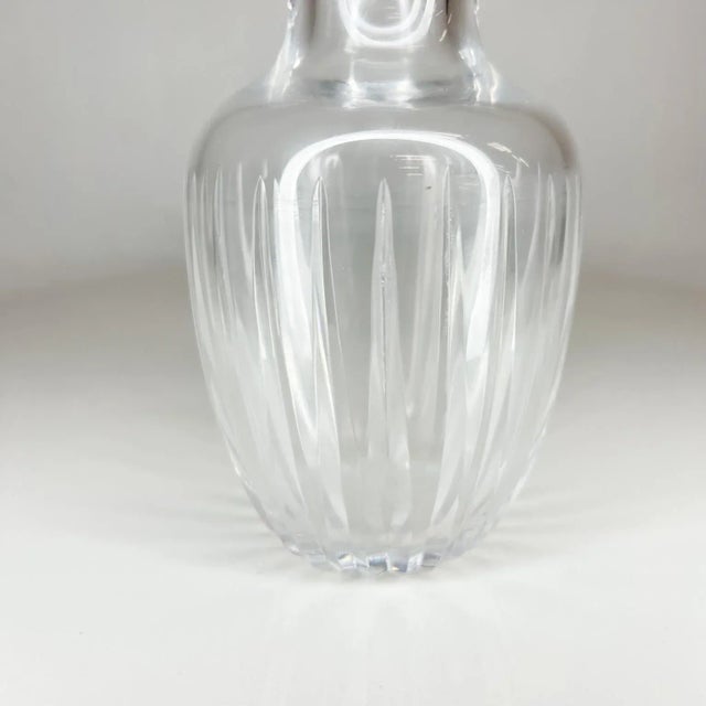 Postmodern 1980s Postmodern Petite Vase Sculptural Glass Clean Lines Ribbed Design For Sale - Image 3 of 9