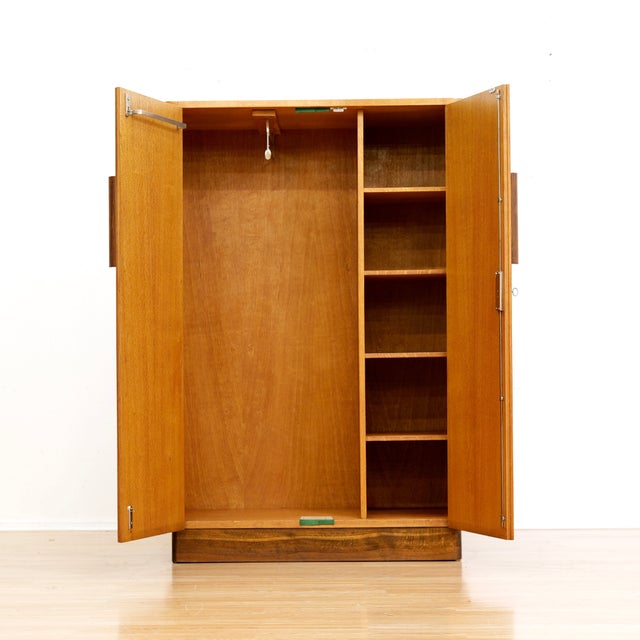 Mid-Century Modern 1950s Light Oak Gentleman's Armoire by Ton, Attributed For Sale - Image 3 of 9