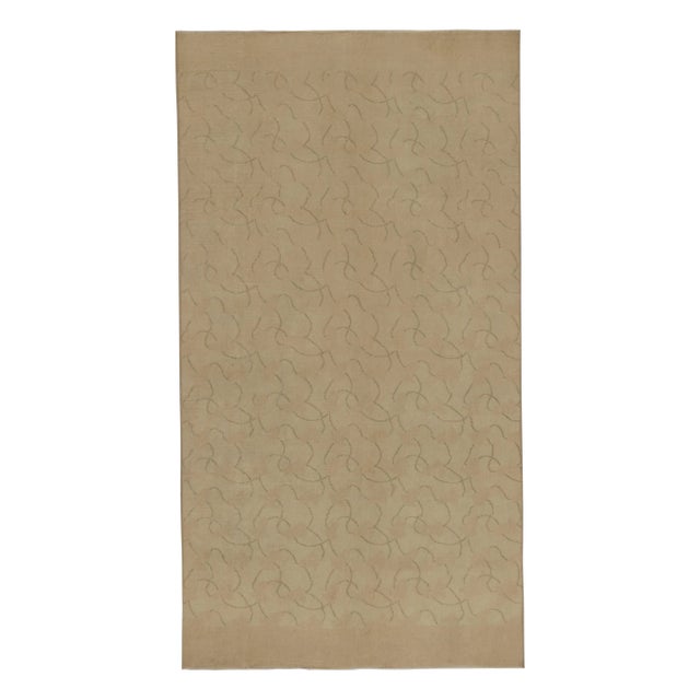 Textile Vintage Zeki Müren Rug in Beige and Green Abstract Patterns - by Rug & Kilim For Sale - Image 7 of 7