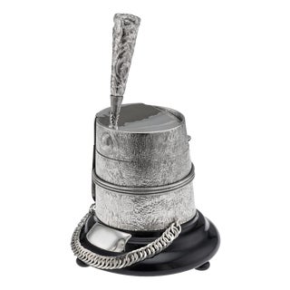 Antique Edwardian Silver Regimental Table Snuff Mull, 1908 For Sale