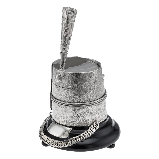 Antique Edwardian Silver Regimental Table Snuff Mull, 1908 For Sale