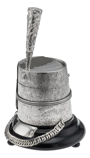 Antique Edwardian Silver Regimental Table Snuff Mull, 1908