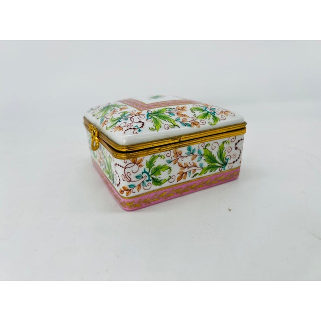 Vintage Le Tallec Enamel Decorated & Gilt Porcelain Box Circa 1982 for Saks For Sale - Image 4 of 7