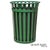 Late 20th Century Outdoor Slatted Steel Metal Green Park Trash Can & Liner - 24 Gallon For Sale - Image 10 of 10