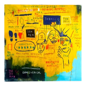 Jean Michel Basquiat Estate Fine Art Lithograph Pop Art Print " Hollywood Africans " 1983