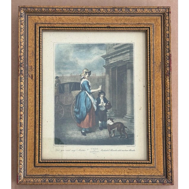 Early 20th Century Vintage Print from Francis Wheatley "Cries of London" "Do you want any matches?" For Sale - Image 5 of 5