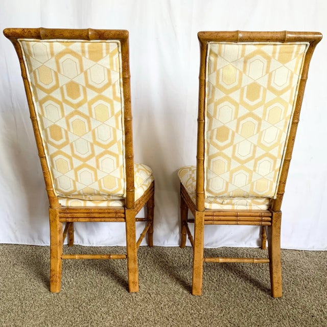 Brown Mid Century Chiboiserie Faux Bamboo Dining Chairs by American of Martinsville - Set of 6 For Sale - Image 8 of 12
