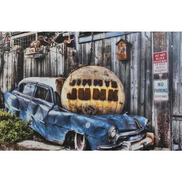 A multi-color print featuring the legendary Jimmy's junkyard entrance. The neighborhood junk yard located on Buffalo Ave...