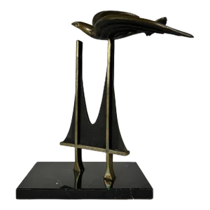 1980s Brass and Marble Sculpture of the Golden Gate Bridge - Signed Mk Shannon