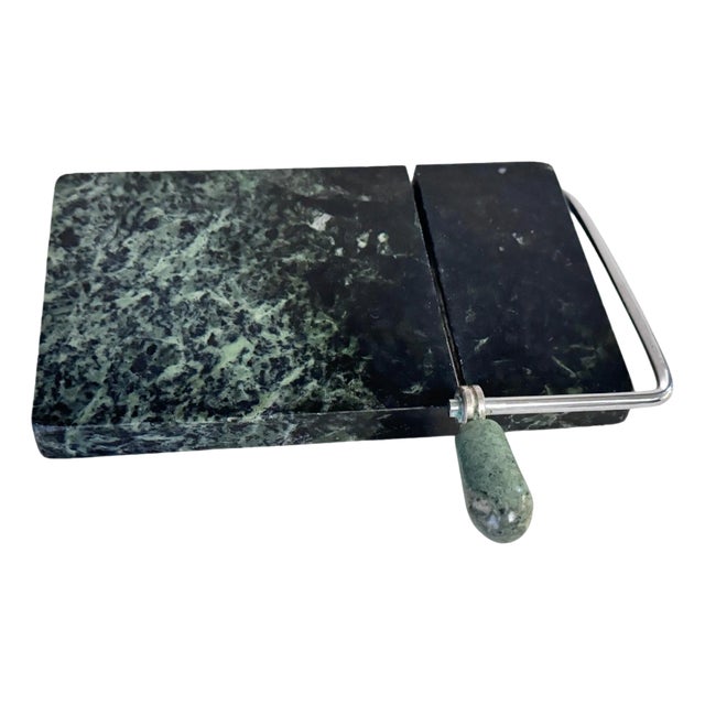 Italian Dark Green Verdi Marble Butter Cutting Board, 20th Century For Sale