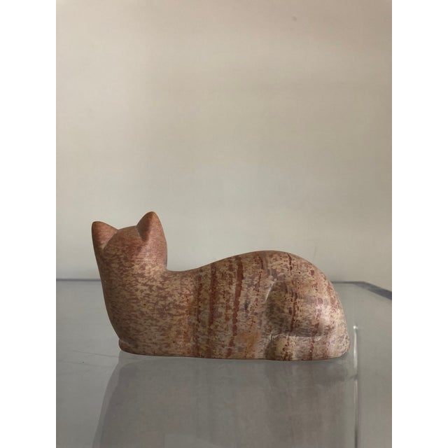Vintage Soap Stone Carved Cat Sculpture Chairish