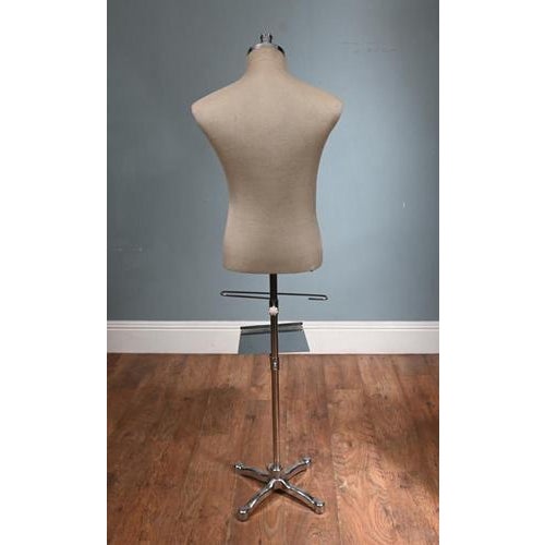 Textile Vintage Tailors Dummy Mannequin with Chrome Base For Sale - Image 7 of 8