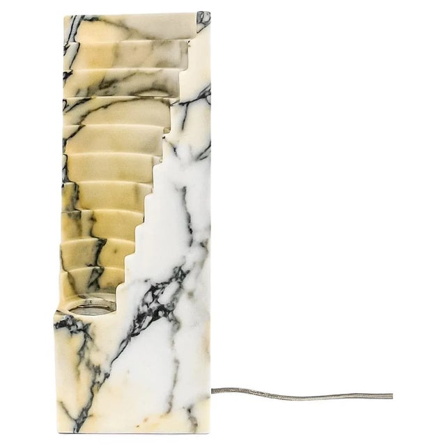 Handmade Amphitheatre Lamp in Paonazzo Marble from Fiam For Sale - Image 4 of 5