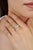 Emerald & Diamond Halo Statement Cocktail Ring in Sterling Silver, Size 8.5 For Sale - Image 4 of 12