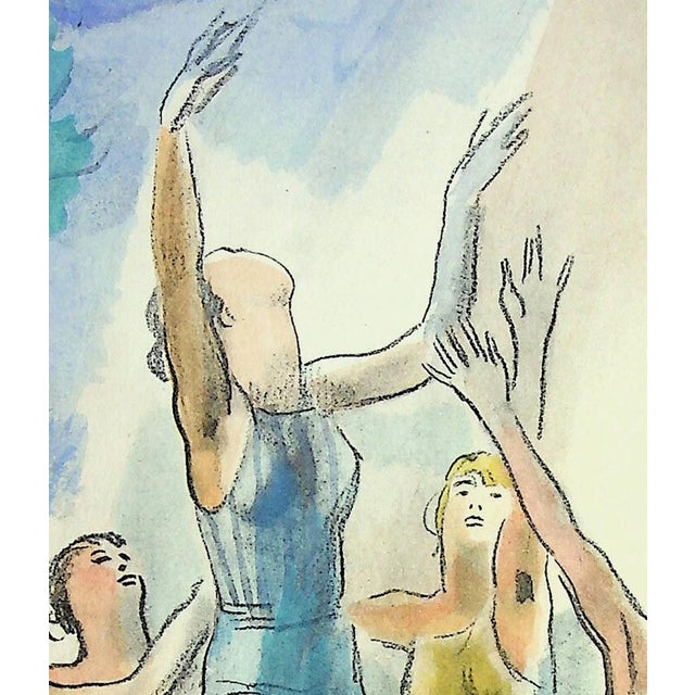 Milivoj Uzelac, Basketball Game, Original Lithograph For Sale - Image 4 of 5