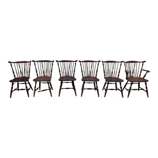 Early 20th Century Antique Handmade Windsor Dining Chairs- Set of 6 For Sale