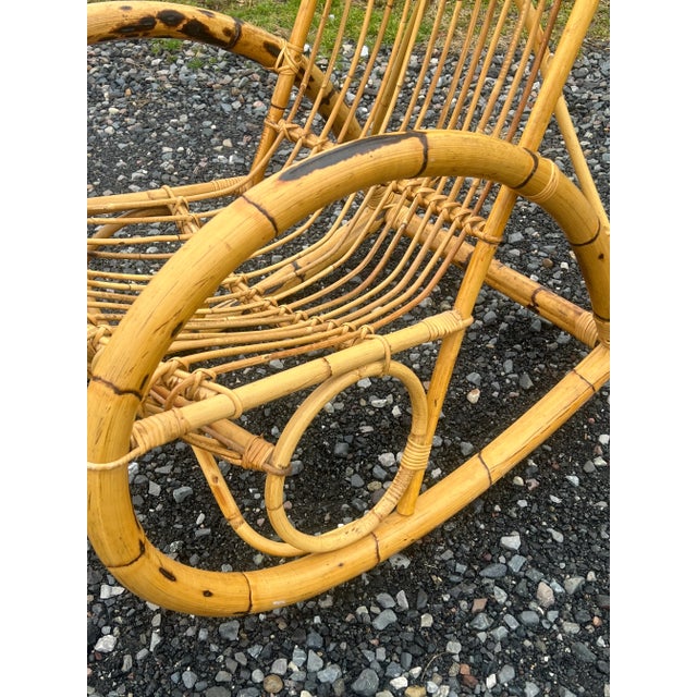 Franco Albini Vintage Bamboo 1960’s Franco Albini Style Rocker For Sale - Image 4 of 9