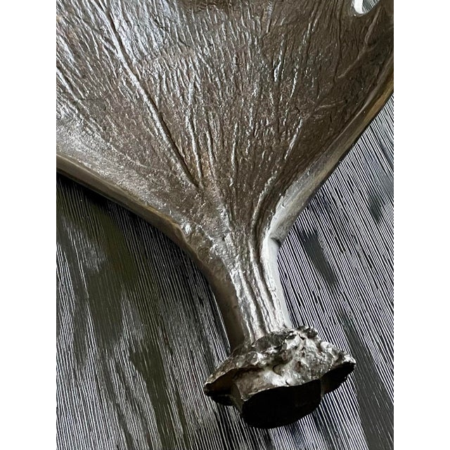 Metal Vintage Moose Antler Centerpiece Tray, Bronze Metel For Sale - Image 7 of 8